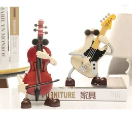 Decorative Figurines 2 Sizes Creative Cartoon Guitar- Shaped And Violin-Shaped Music Box Boys' Clockwork For Students' Birthday Gift LF619