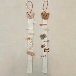 Decorative Figurines 1Pc Ins Wall Hanging Hairpin Storage Strap Cute Cartoon Small Bear Hair Accessories Girls Display