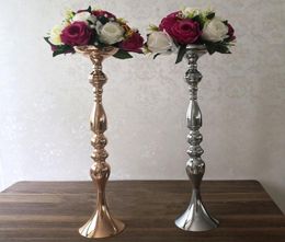 Candle Holders 60 CM24quot Metal Candlestick Flower Vase Table Centrepiece Event Rack Floor Road Lead Wedding Decor6540389