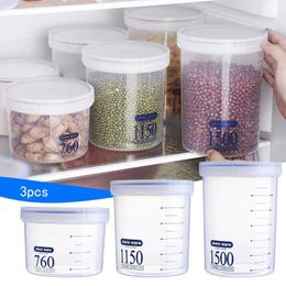 Storage Bottles 3pcs Cereal Container Set Space Saving Dispensers Airtight Plastic Food Garage Containers