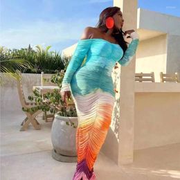 Beach Dress Women 2024 Bikini For Cover Up Print Spandex Summer Swim Suit Clothing Swimsuit Kaftan Outings The Swimwear