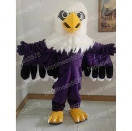 2024 Adult size Purple Eagle mascot costume Cartoon Character Outfits Suit Furry Suits Unisex Halloween Carnival Birthday Party Dress