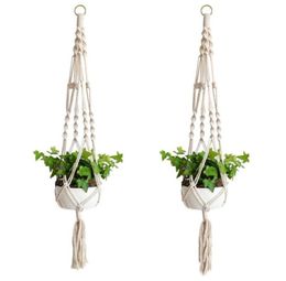 Plant Hangers Macrame Rope Pots Holder Ropes Wall Hanging Planter Hanger Basket Plants Holders Indoor Flowerpot Baskets Lifting5435470