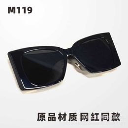 Selected New Saint Same Style Sunglasses Large Box Slimming Stylish Letter Wide Legged Glasses M119