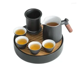 Teaware Sets Porcelain Tea Set Chinese Black Vintage Aesthetic Pot And Cup Gift Case Filizanki Do Kawy Zestaw BG50TS