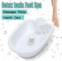 Electric Anion Ion Detox Foot Bath Machine Tub Bucket Heating Ionic Cell Cleanse Spa Machine Instrument Health Care Set SH1907272817361