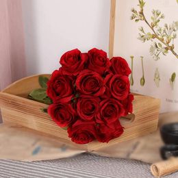 Decorative Flowers Artificial Rose Shop Home Office Lifelike Appearance Low Maintenance Realistic Design Silk Velvet