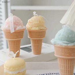 Scented Candle Creative ice cream cone fragrant candle family perfume birthday gift simulation dessert gourmet candlestick decoration WX