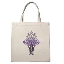 Shopping Bags Fashion Women Bag Hand Of Fatima Mandala Flowers Printed Yoga Handbags For Lady Travelling Beach