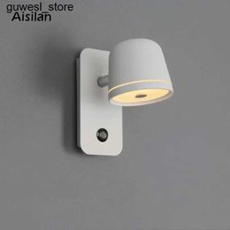 Night Lights Aisilan LED dimmable wall lamp with on/off switch adjustable brightness and 3-CCT rotating wall lamp suitable for bedrooms and living rooms S240513