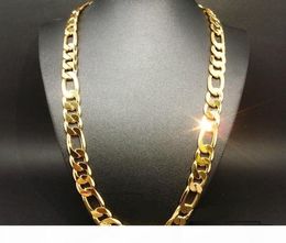 P New Heavy 94g 12mm 24k Yellow Solid Gold Filled Men 039 S Necklace Curb Chain Jewellery 9338827