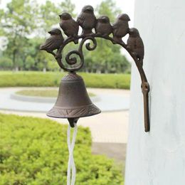 Decorative Figurines European Vintage Iron Cast Doorbell - Classic Style Home Decoration With Six Small Birds Wall Bell