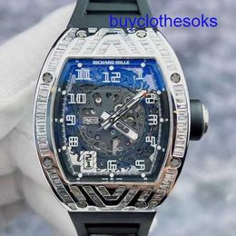 Lastest RM Wrist Watch Rm010 Automatic Mechanical Watch Rm010 Outer Ring with t Square Diamond Barrel Shaped Hollowed Out Dial Dat
