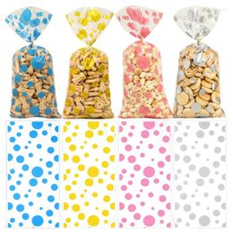 Gift Wrap 100Pcs Dot Plastic Candy Bag Cellophane Biscuit Chocolate Packaging Bags DIY Baking Supplies Wedding Birthday Party Favors