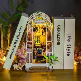 Architecture/DIY House Diy Dollhouse Hut Garden Doll House Bookstand Buckle Assembly Wooden Model Creative Puzzle 3D Architecture Birthday Gifts