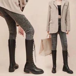 Boots Sexy High Knee-high Pu Heels For Women Fashion Shoes 2024 Spring Autumn Booties Female Plus Size 35-40