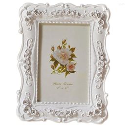 Decorative Plates 6 Inch Retro White Po Frame Display Poster Home Decoration Wall Hanging