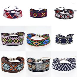 Charm Bracelets Bohemia Retro Wrap Various Styles Embroidered Cloth Rope Bracelet For Men Unisex Wristband Cotton Summer Holiday Jewellery