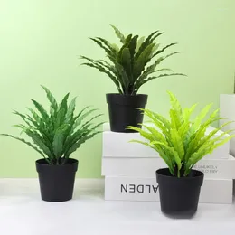 Decorative Flowers Artificial Plants Potted Small Tree Pot Home Garden Decoration Wedding Party Ornament Fake Green Grass Bonsai