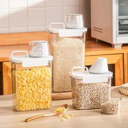 Storage Bottles Large Capacity Tank Moisture-proof Airtight Powder Cereal Container With Measuring Cup Home Kitchen Items
