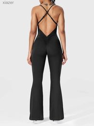 Women's Jumpsuits Rompers Womens 1-piece sleeveless flame jumpsuit sexy backless vest top tight chest sports jumpsuit WX