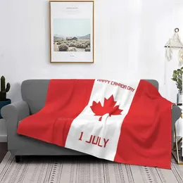 Blankets Happy Canada Day 1 July For Home Sofa Bed Camping Car Plane Travel Portable Blanket Anniversary Letter Lettering 1st