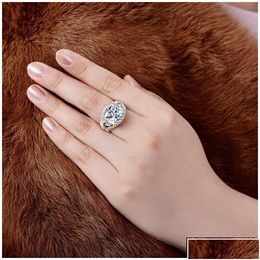 Wedding Rings Wedding Rings Choucong Brand Luxury Jewelry 925 Sterling Sier Large Cushion Shape 5A Cubic Zircon Cz Diamond Gemstones P Dhejh