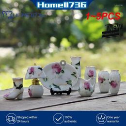 Vases 1-5PCS Creative Mini Ceramic Vase Miniature Model Rose Small Desktop Ornaments Home Decorative