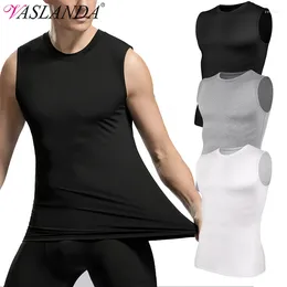 Men's Body Shapers Men Compression Shirts Sleeveless Tank Top Slimming Underwear Shaper Workout Gym Vest Base Layer Athletic Tee