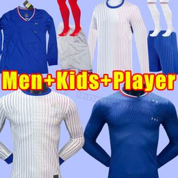 Long sleeve 2024 Maillots de football French soccer jerseys 25 BENZEMA MBAPPE GRIEZMANN POGBA Francia KIMPEMBE FEKIR Kante football shirts player version men kids