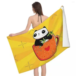 Towel Cute Coffee Panda 80x130cm Bath Water-absorbent For Outdoor Personalised Pattern