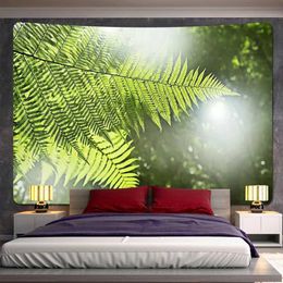 Tapestries Tropical rainforest palm leaf home decoration tapestry bohemian wall print hanging cloth room bedroom background cloth