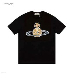 Wests Wood Tshirt Viviane Westwood shirt Top Quality Designer T Shirt West T-Shirt Brand Clothing Weatshirt Men Women Summer Letters Cotton Shirt 24ss couple 652