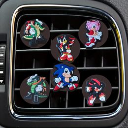 Safety Belts Accessories Sonic Cartoon Car Air Vent Clip Outlet Per Clips Decorative Freshener For Office Home Drop Delivery Otuaz