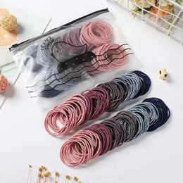 Hair Accessories 100 pieces/batch of elastic rubber headbands girl candy Coloured headbands childrens and baby headbands hair accessories d240514