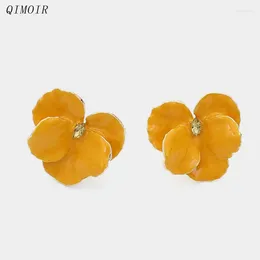 Stud Earrings Metal Flower Enamel Petal Post For Women Spring Summer Fashion Jewellery Cute Holiday Accessories Trendy Styles C1645