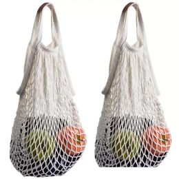 String Cotton Grocery Mesh Stock riutilizzabile Produzione di sacchetti di verdure da frutta per lo shopping all'aperto XU