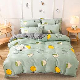 Bedding Sets 3-piece Bedclothes Household Single Double Child Skin Friendly Cotton Four Seasons Fruit Wind Quilt Cover Pillow Case No Sheet