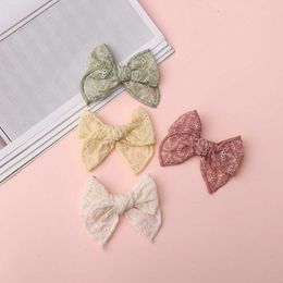 Hair Accessories Baby Girls Linen Hair Bows Clips 4 Colours Fully Lined Hair Barrettes Accessories for Babies Infant Toddlers Kids