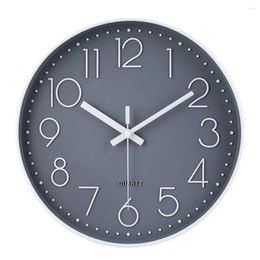 Wall Clocks 12inch Modern Simple Candy Colour Clock Mute Living Room Mounted For Home Decoration