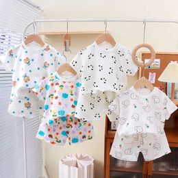 Clothing Sets Summer Kids Suit Clothes for Girls Cartoon Short Sleeve T-shirt Tops+shorts 2024 New Childrens Clothing Baby Boys Set