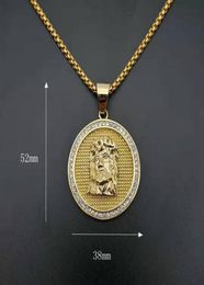 Pendant Necklaces Hip Hop Gold Colour Stainless Steel Jesus Piece Pendants For Men Rapper Jewellery Drop8811715