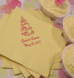 Party Supplies Anniversary Napkins Wedding Cocktail Cake Reception Custom Personalised With Your Names And Date