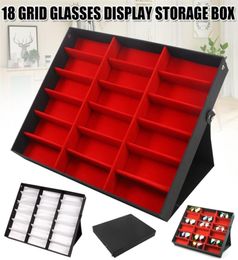 18 Grids Eyeglass Sunglasses Glasses Storage Display Box Holder Case Organiser JS22 2103158130975