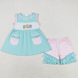 Clothing Sets Baby Girls Clothes Summer Popsicle Sleeveless Top Ruffle Shorts Outfits Match Dress Boutique Sister