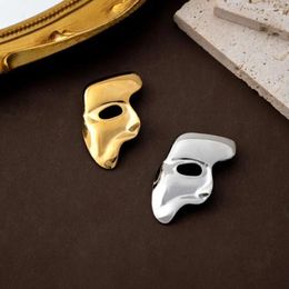 Brooches Fashion Half Face Punk Abstract Personality Suit Accessories Goth Vintage Mask Lapel Pin Women