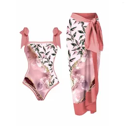 Women's Swimwear Women Vintage Colorblock Floral Print 1 Piece Cover Up Swimsuit Bikini 2 Swimsuits Two Tankini Set