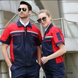 Summer Work Clothes Men Houseworker Coverall Workmen Uniform Car Repairman Workshop Summer Safety Working Hi Vis Mechanical Suit 240513