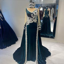 Traditional Albanian Caftan Evening Dresses with detachable train Applique hunter Costume Robe De Soiree De Mariage Prom Gowns 272Q