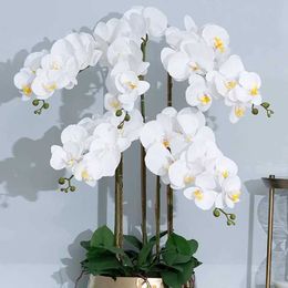 3PCS Decorative Flowers Wreaths Artificial Flowers Butterfly Orchid Bouquet Fake Plants Phalaenopsis For Home Decor Garden Party Wedding Decoration Accessories